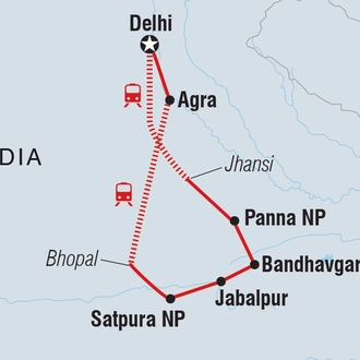 tourhub | Intrepid Travel | Premium India Safari | Tour Map