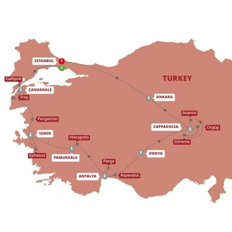 tourhub | Trafalgar | Best of Turkey | Tour Map