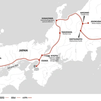 tourhub | Explore! | Simply Japan | Tour Map