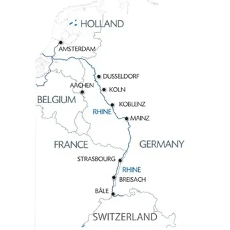 tourhub | CroisiEurope Cruises | From Basel to Amsterdam : The Treasures of the Celebrated Rhine River (port-to-port cruise) | Tour Map