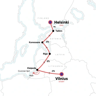 tourhub | G Adventures | Baltic Adventure | Tour Map