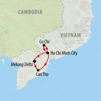 tourhub | On The Go Tours | Saigon, Cu Chi & Mekong Delta - 6 days | Tour Map