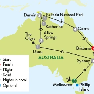 tourhub | Travelsphere | Highlights of Australia | Tour Map