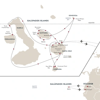 tourhub | HX Hurtigruten Expeditions | Galápagos Islands | Nine of the Best Isles | Tour Map