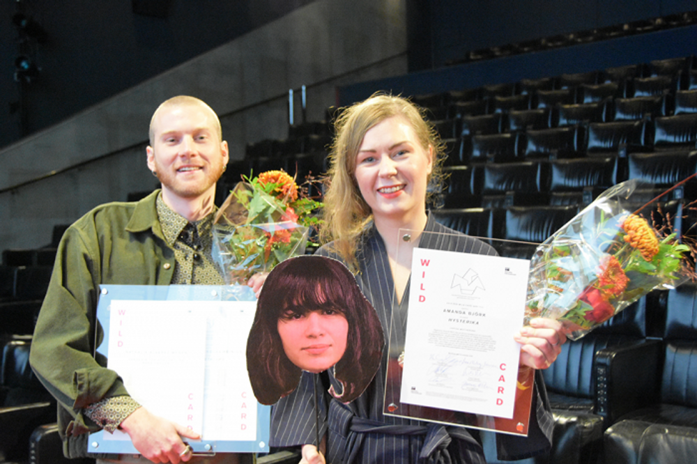 Directors Jonathan Nikolaj Heinius, Nathalie Álvarez Mesén (on the stick) and Amanda Björk were the recipients of the 2019 Wild Card grant. Photo by Catherine Jarl, The Swedish Film Institute