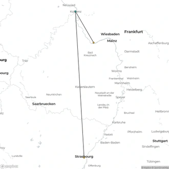 tourhub | CroisiEurope Cruises | New Year in the Romantic Rhine valley (port-to-port cruise) | Tour Map