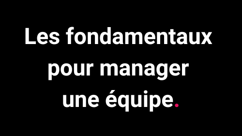 Représentation de la formation : Les fondamentaux pour manager une équipe