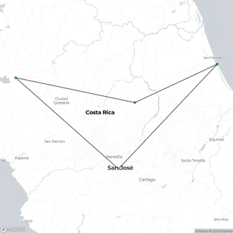 tourhub | Destination Services Costa Rica | Tropical Costa Rica, 7 Days | Tour Map