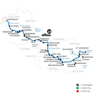 tourhub | Avalon Waterways | From Romania to the North Sea (View) | Tour Map
