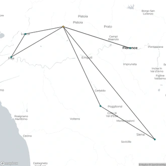 tourhub | Travel Department | Classic Tuscany including Florence and Pisa | Tour Map