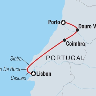 tourhub | Intrepid Travel | Premium Portugal | Tour Map