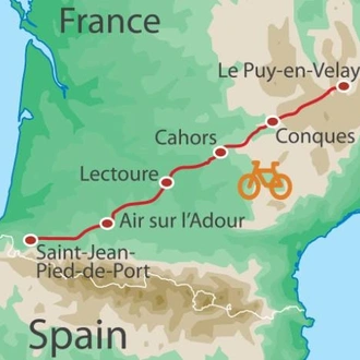 tourhub | UTracks | The Full Le Puy Camino by Bike | Tour Map