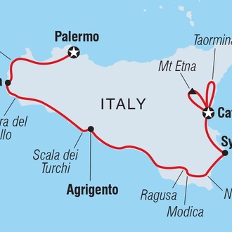 tourhub | Intrepid Travel | Premium Sicily  | Tour Map