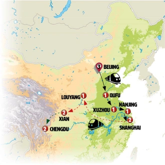 tourhub | Europamundo | Traditional China and Chengdu | Tour Map