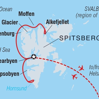 tourhub | Intrepid Travel | Svalbard Explorer: Best of High Arctic Norway | Tour Map