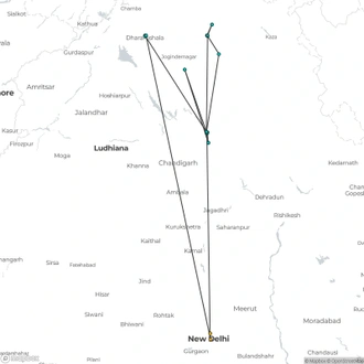 tourhub | Agora Voyages | The Hill Stations of North India | Tour Map