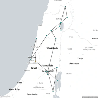 tourhub | Consolidated Tour Operators | Heritage of the Holyland Tour | Tour Map