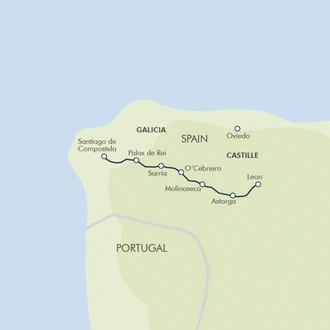 tourhub | Exodus | Cycle the Camino de Santiago | Tour Map