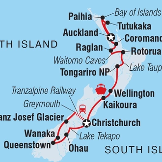 tourhub | Intrepid Travel | Ultimate New Zealand | Tour Map