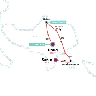 tourhub | G Adventures | Solo-ish Bali | Tour Map