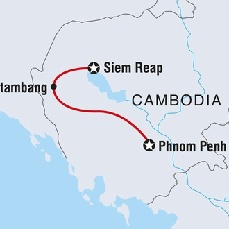 tourhub | Intrepid Travel | Cambodia Family Holiday with Teenagers | Tour Map