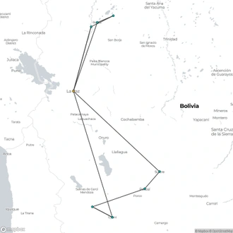 tourhub | Encounters Travel | Bolivian Encounters tour | Tour Map