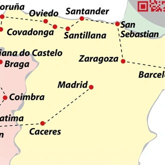 tourhub | VPT TOURS | 12 Days North Spain & Lusitania (Sundays) | Tour Map