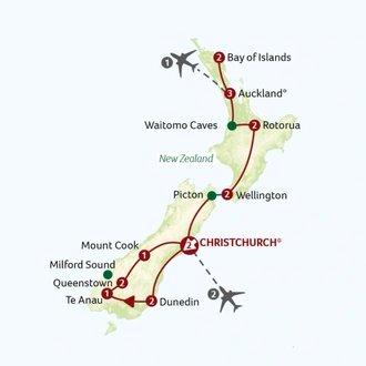 tourhub | Titan Travel | The Best of New Zealand | Tour Map