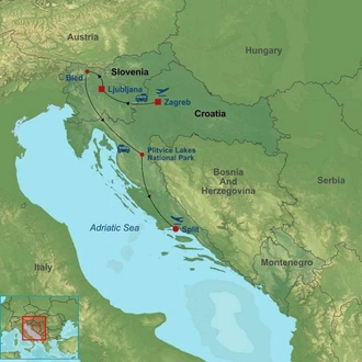 tourhub | Indus Travels | Majestic Croatia From Zagreb To Dubrovnik | Tour Map