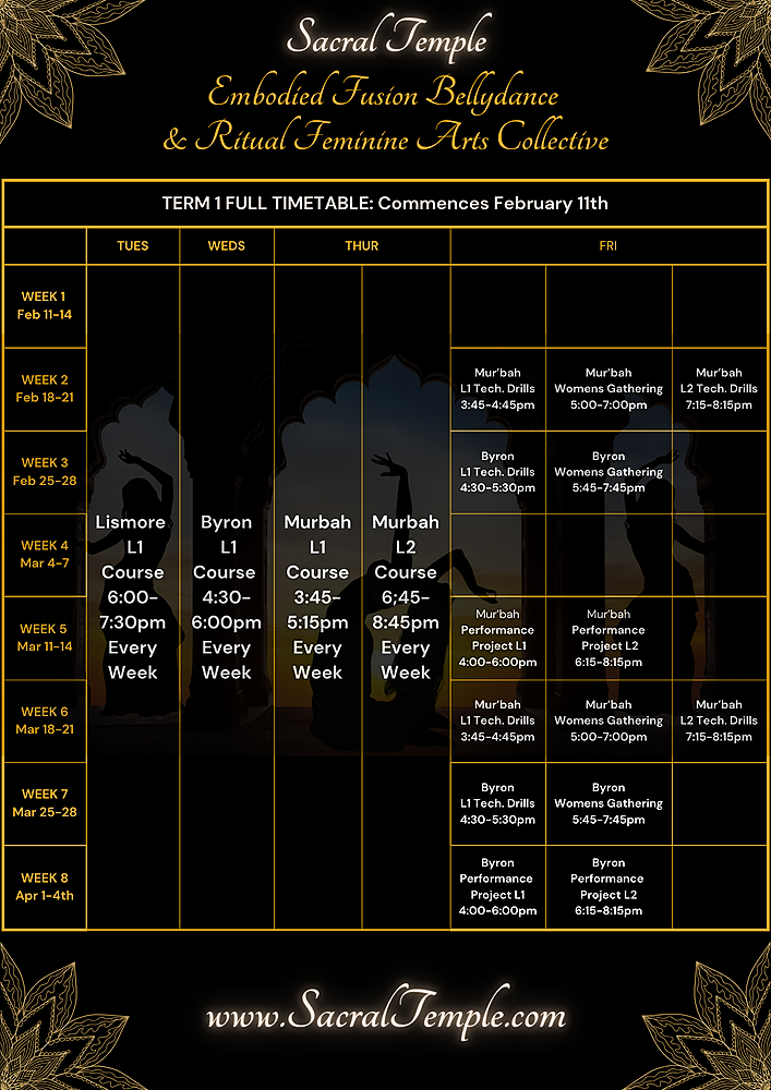 Term 1 Full timetable