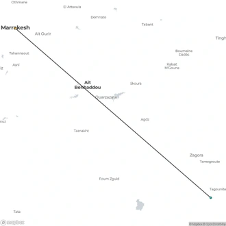 tourhub | Destination Services Morocco | Oasis & Desert, 4 days, Private tour | Tour Map