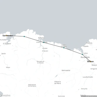 tourhub | The Natural Adventure | Camino del Norte: Bilbao to Santander | Tour Map