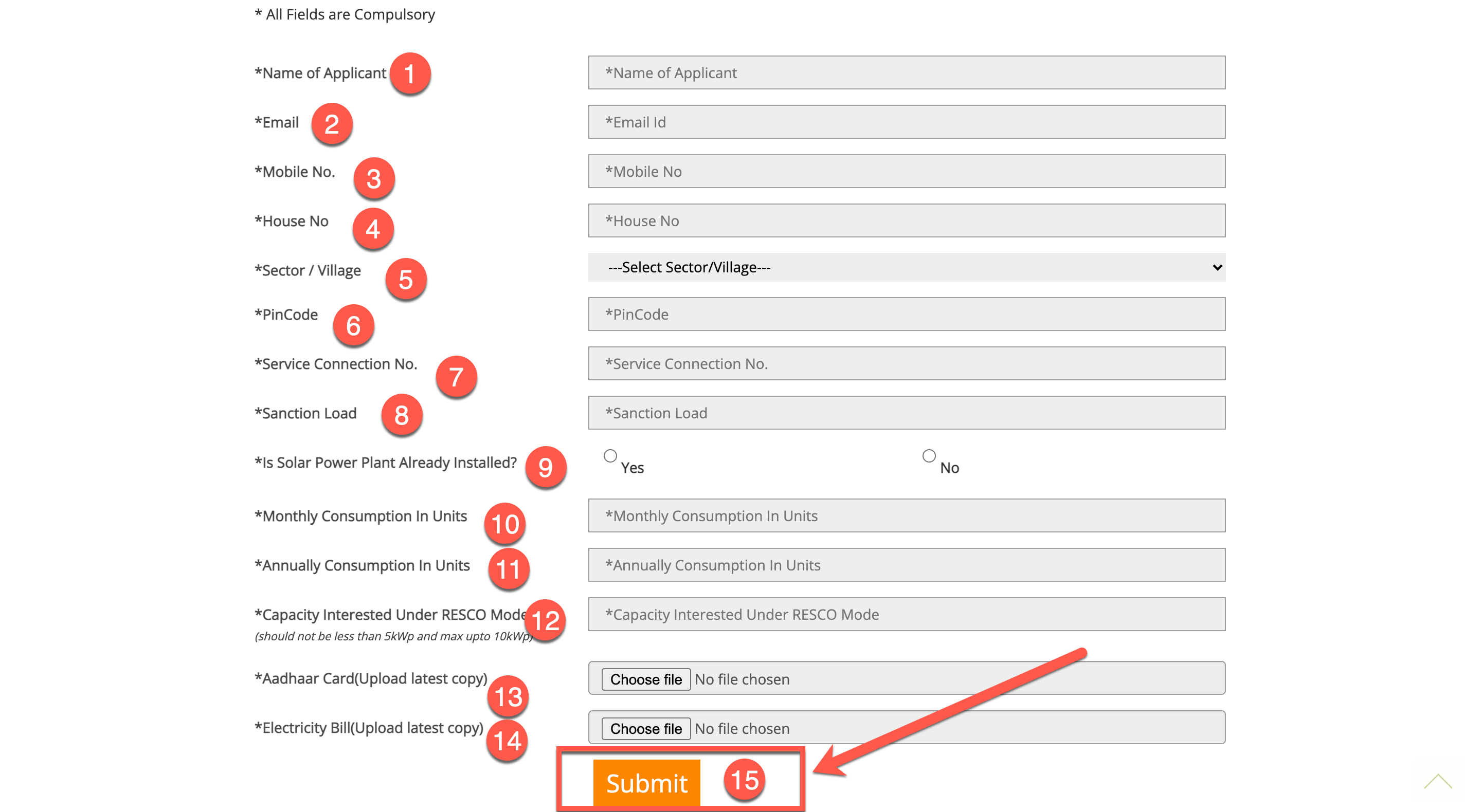 Fill in the Application form