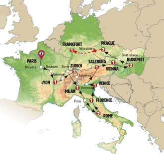 tourhub | Europamundo | Romantic Europe | Tour Map