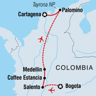 tourhub | Intrepid Travel | Real Colombia | Tour Map