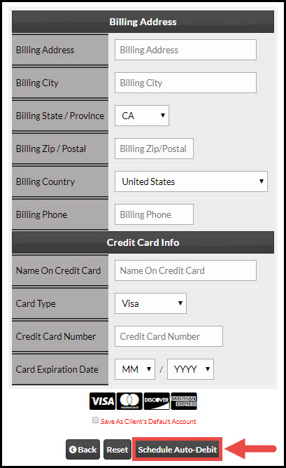 Processing: How do I schedule an auto-debit?