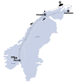 tourhub | Contiki | Norway Fjords & Northern Lights | Tour Map