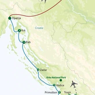 tourhub | Titan Travel | Croatian Island Discovery | Tour Map