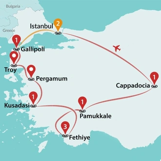 tourhub | Travel Talk Tours | Amazing Turkey by Land | Tour Map
