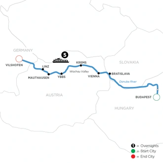 tourhub | Avalon Waterways | Danube Symphony (Westbound) (Illumination) | Tour Map