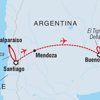 tourhub | Intrepid Travel | Premium Chile & Argentina | Tour Map