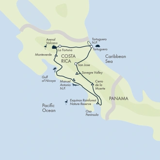 tourhub | Exodus Adventure Travels | Discover Costa Rica | Tour Map