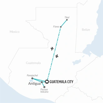 tourhub | Bamba Travel | Glimpse of Guatemala 5D/4N | Tour Map