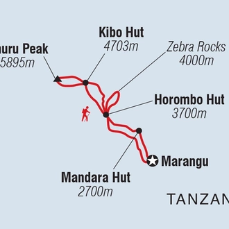 tourhub | Intrepid Travel | Kilimanjaro: Marangu Route | Tour Map