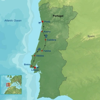 tourhub | Indus Travels | Enchanting Portugal | Tour Map