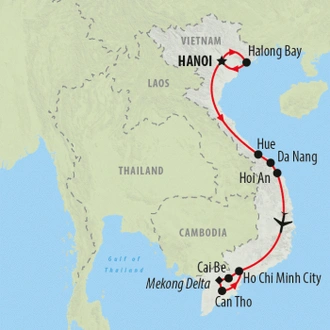 tourhub | On The Go Tours | Best of Vietnam (Partially Guided) - 13 days | Tour Map