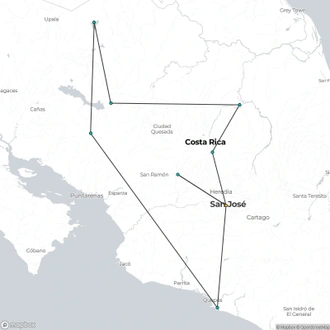 tourhub | Brightwater Holidays | Gardens of Costa Rica 687 | Tour Map