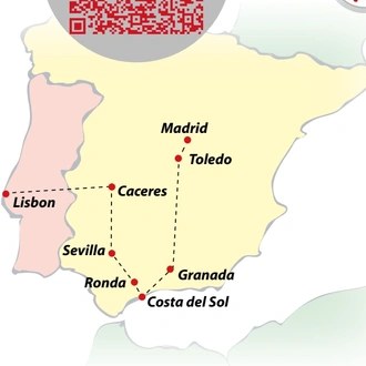 tourhub | VPT TOURS | 5 Days Andalusia & Madrid (Thursdays) | Tour Map