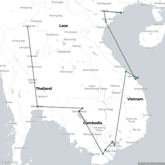 tourhub | CONNEK TRIP | 20-DAY CLASSIC JOURNEY SMALL GROUP THROUGH VIETNAM - CAMBODIA - THAILAND | Tour Map