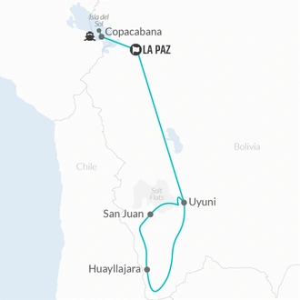 tourhub | Bamba Travel | Bolivia Explorer 8D/7N | Tour Map